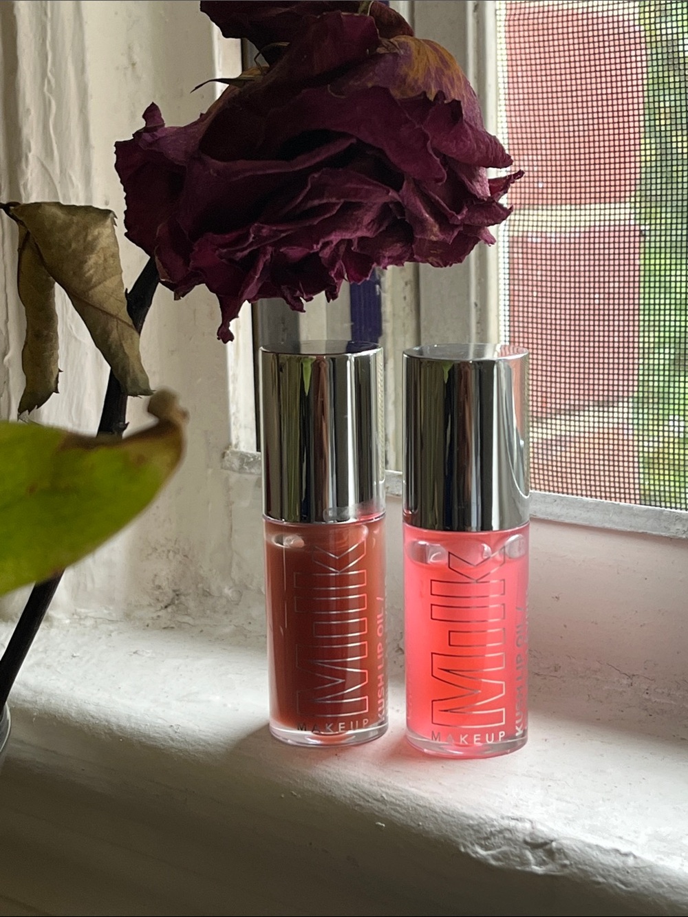 Milk Makeup Lip Oil Duo in Coral & Peachy Pink